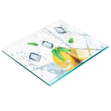 shumee Dekorativna kaljena steklena deska za rezanje z limoninimi ledenimi kockami 60x52 cm