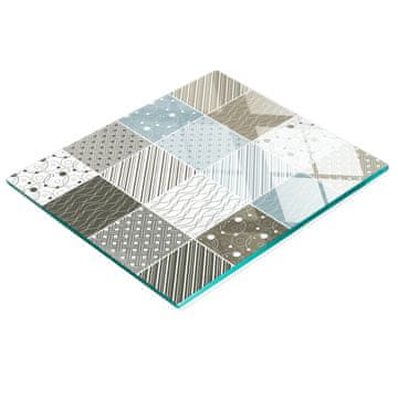 shumee Dekorativna steklena deska za rezanje in serviranje z geometrijskim vzorcem 60x52 cm