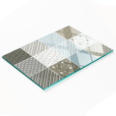 shumee Dekorativna steklena deska za rezanje in serviranje z geometrijskim vzorcem 80x52 cm