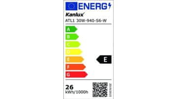 Kanlux LED tirni projektor Tear 30W 3000lm 4000K 220-240V IP20 ATL1 30W-940-S6-W bela 33136