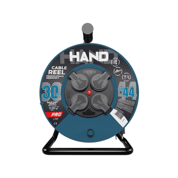 Plast Rol Podaljševalni kabel Hand PRO na kolutu 30 m 4x vtičnice 230 V IP44 H05RN-F 3x1,5 mm²