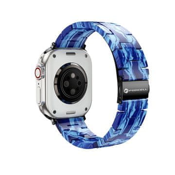 FORCELL Pas za Apple Watch Forcell F-Design FA04 s plastičnim zaponko v marmoriranem vzorcu, 38 / 40 / 41 mm, modra barva