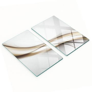 shumee Komplet dveh dekorativnih steklenih kuhinjskih desk Rjava valovita barva 2x30x52 cm