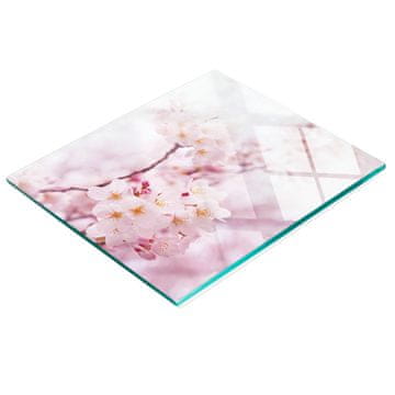 shumee Kuhinjska deska iz kaljenega stekla z dekorativno grafiko češnjevih cvetov 60x52 cm