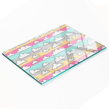 shumee Dekorativna kuhinjska deska za rezanje in serviranje iz stekla Cloud Glass 80x52 cm