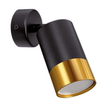 Ideus Črno-zlata stenska svetilka, premični reflektor, PUZON GU10 35W IP20, 04131