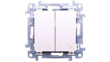 shumee Simon 10 Dvojno stopniščno stikalo z LED osvetlitvijo ozadja 10AX belo CW6/2L.01/11