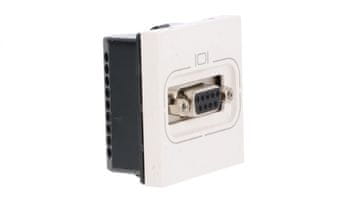 LEGRAND Mosaic SUB D vtičnica z vijačnim konektorjem /2 modula/ bela RS 232 9-pinska 078765