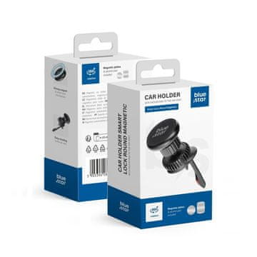 Blue Star Magnetni avtomobilski nosilec za telefon Blue Star Smart Lock Round Magnetic za rešetko, črn