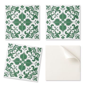 COLORAY Komplet samolepilnih vinilnih ploščic, cvetlični vzorec z ornamenti, 9x30x30 cm