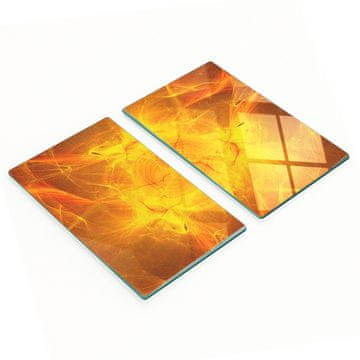shumee Kuhinjske večnamenske dekorativne deske iz kaljenega stekla zlate barve 2x30x52 cm