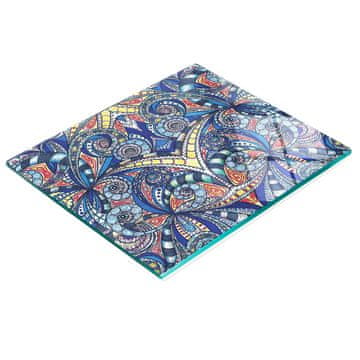 shumee Kuhinjska deska iz kaljenega stekla z abstraktnimi ornamentnimi grafikami 60x52 cm