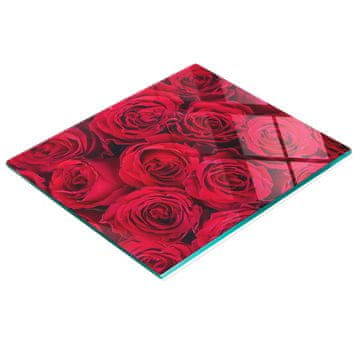 shumee Trpežna in elegantna kuhinjska deska iz kaljenega stekla z vzorcem vrtnic 60x52 cm