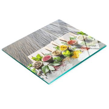 shumee Dekorativna steklena deska za rezanje in serviranje z barvitimi začimbami 60x52 cm