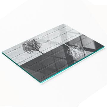 shumee Steklena kuhinjska deska za rezanje z dekorativno stensko grafiko drevesa 80x52 cm