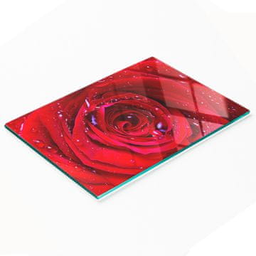 shumee Dekorativna kaljena steklena kuhinjska deska za rezanje z motivom vrtnice 80x52 cm