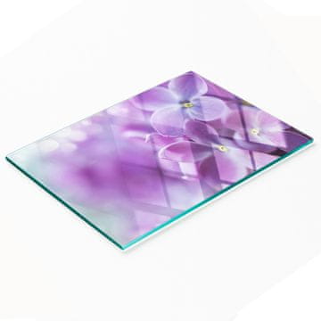 shumee Dekorativna steklena deska za rezanje in serviranje z vijoličnimi cvetovi 80x52 cm