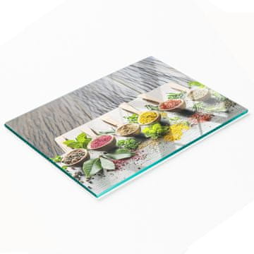 shumee Dekorativna steklena deska za rezanje in serviranje z barvitimi začimbami 80x52 cm