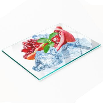 shumee Dekorativna steklena servirna deska za prigrizke Granatno jabolko z ledom 80x52 cm