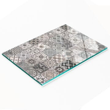 shumee Dekorativna steklena deska za rezanje in serviranje iz keramičnih ploščic 80x52 cm