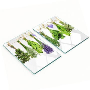 shumee Dekorativne steklene deske za rezanje in serviranje z zelišči na vrvici 2x40x52 cm