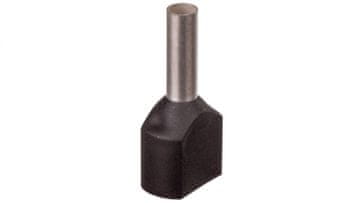 shumee Izolirani kabelski končnik TID 2x1,5 mm2/8 mm črno pocinkan TID2x1,5L8 /100 kosov/