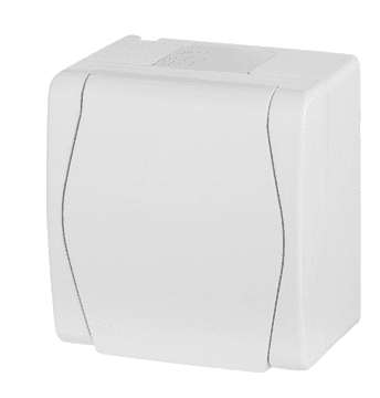 Elektro-Plast Hermes2 Hermetična enojna vtičnica z/brez 16A IP44 s polnim pokrovom, bela 1021-00