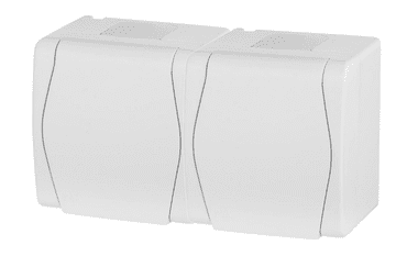 Elektro-Plast Hermes2 Hermetična dvojna vtičnica z/brez 16A IP44 s polnim pokrovom, bela 1022-00