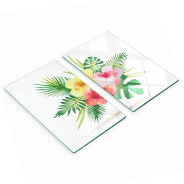 shumee Steklene kuhinjske deske za rezanje s havajskimi cvetličnimi grafikami 2x30x52 cm