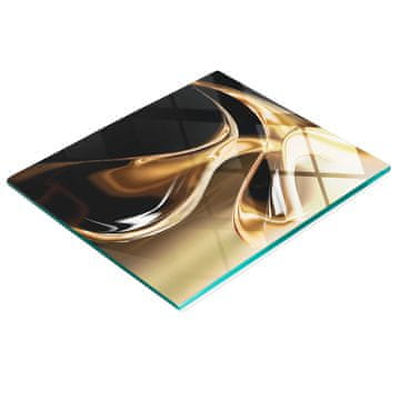 shumee Dekorativna steklena kuhinjska deska za rezanje z grafiko tekočega zlata 60x52 cm