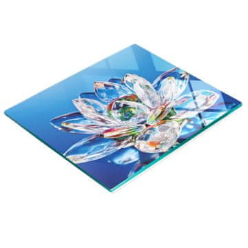 shumee Trpežna in elegantna steklena kuhinjska deska z vzorcem lotosovega cveta 60x52 cm