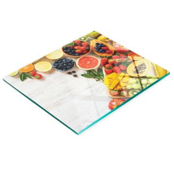 shumee Trpežna in elegantna kuhinjska deska iz kaljenega stekla z vzorcem sadja 60x52 cm