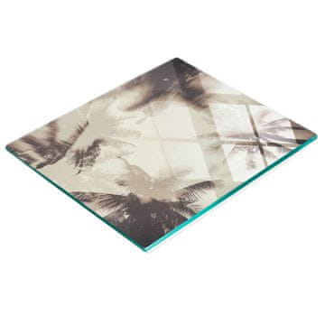 shumee Trpežna in elegantna kuhinjska deska iz kaljenega stekla z vzorcem palme 60x52 cm