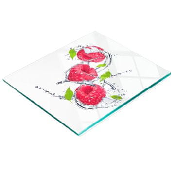 shumee Kuhinjska deska iz kaljenega stekla z dekorativno grafiko maline in vode 60x52 cm