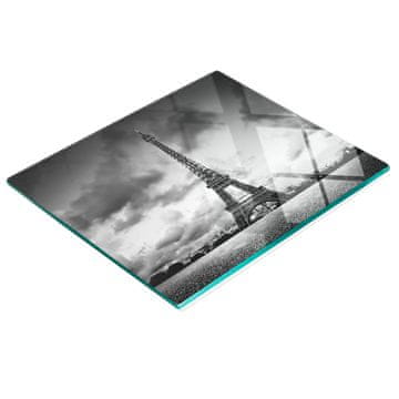 shumee Elegantna in trpežna steklena tabla s potiskom Eifflovega stolpa, Pariz, 60x52 cm