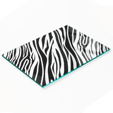shumee Trpežna in elegantna kuhinjska deska iz kaljenega stekla z zebra vzorcem 80x52 cm