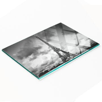 shumee Elegantna in trpežna steklena tabla s potiskom Eifflovega stolpa, Pariz, 80x52 cm