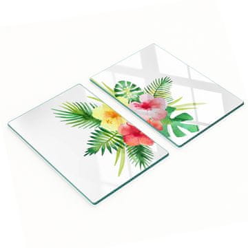 shumee Steklene kuhinjske deske za rezanje s havajskimi cvetličnimi grafikami 2x40x52 cm