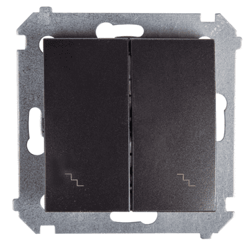 shumee Simon 54 Dvojno stopniščno stikalo z osvetlitvijo ozadja, antracitno DW6/2L.01/48