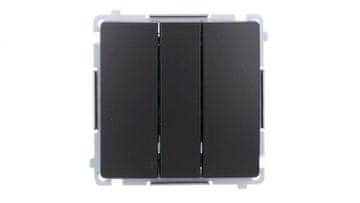 shumee Simon Basic trojno stikalo (modul) 10AX, 250V, hitri konektorji, črna BMW31.01/49