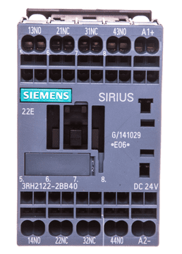 Siemens Pomožni kontaktor 2NO 2R tuljava 24V DC S00 vzmetna povezava sirius 3RH2122-2BB40