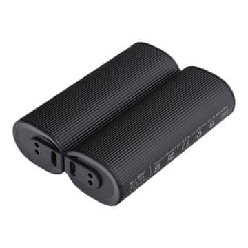 VEGER Powerbank Veger (W0587) 2,4 A, 2 kos, 2 x 5000 mAh, z grelcem za roke, črno-srebrna