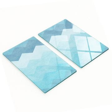shumee Dekorativne steklene deske za rezanje in serviranje s chevron vzorcem 2x30x52 cm
