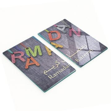shumee Dekorativne steklene deske za rezanje in serviranje za Ramadan Kareem 2x30x52 cm