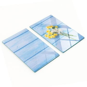 shumee Dekorativne steklene kuhinjske deske za rezanje z rožami in narcisami 2x30x52 cm