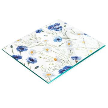 shumee Večnamenska kuhinjska dekorativna tabla iz kaljenega stekla z plavicami 60x52 cm