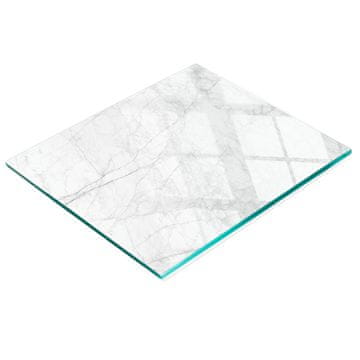 shumee Kuhinjska deska iz kaljenega stekla z dekorativno grafiko, beli marmor, 60x52 cm