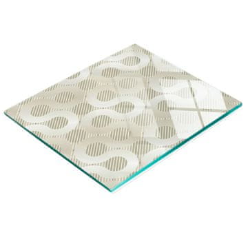shumee Elegantna in trpežna steklena tabla z vzorcem potiskanih krivulj, zlata 60x52 cm