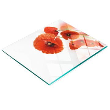 shumee Trpežna in elegantna kuhinjska deska iz kaljenega stekla z vzorcem maka 60x52 cm