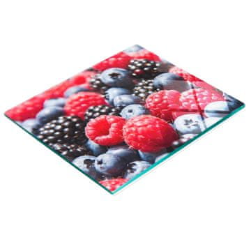 shumee Trpežna in elegantna steklena kuhinjska deska z vzorcem gozdnih sadežev 60x52 cm